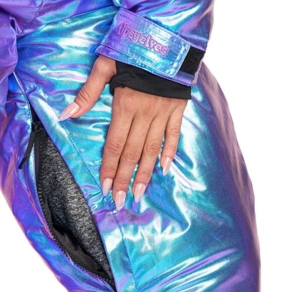 ❄️❄️Tipsy Elves Snow Suit Iridescent Iris Snow Suit Large NWT - Picture 8 of 9